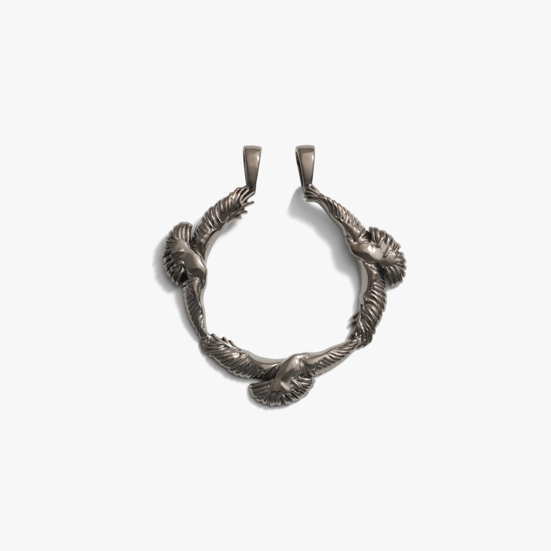 Awe Inspired Pendants Black Rhodium Raven Halo