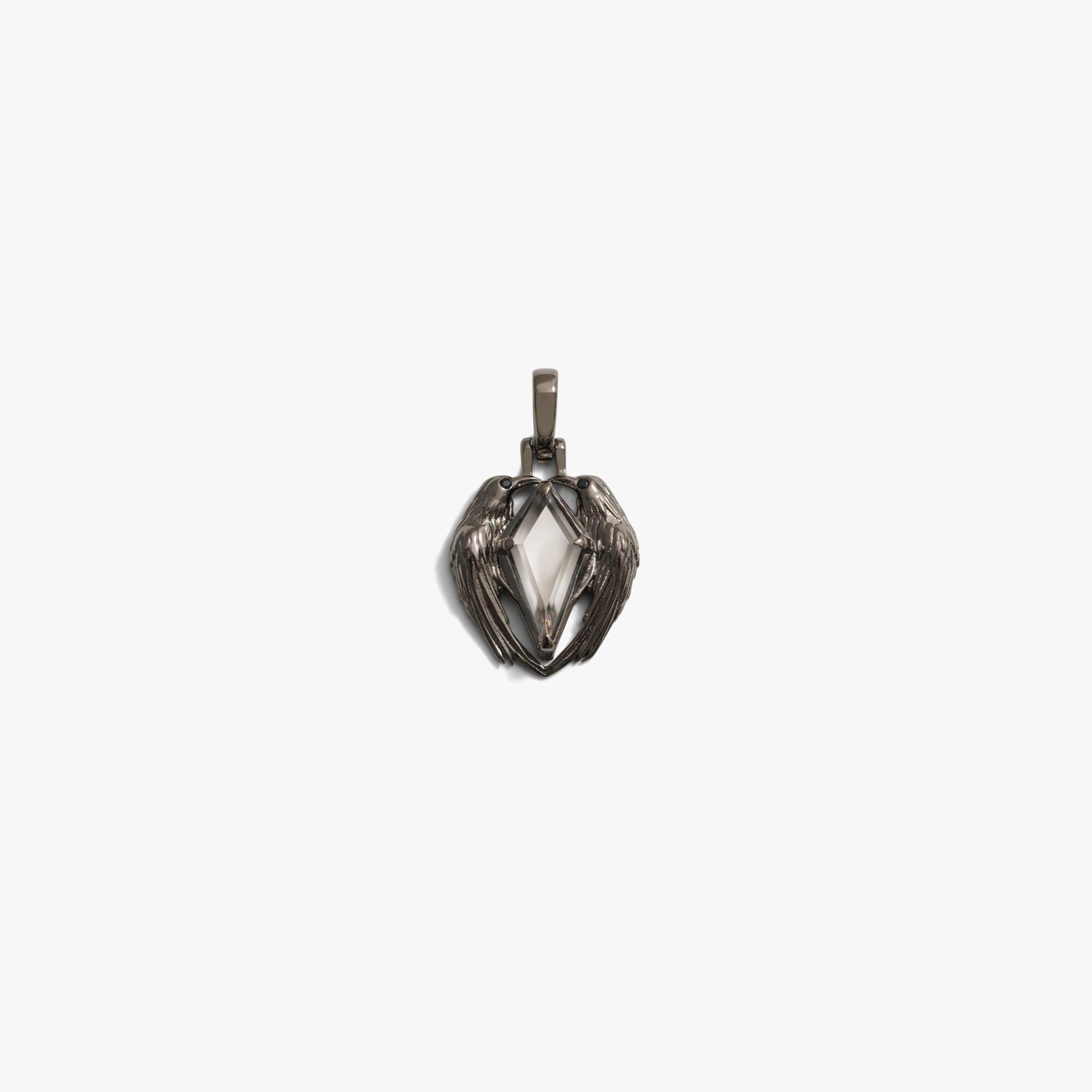 Awe Inspired Pendants Black Rhodium Raven Prism Amulet
