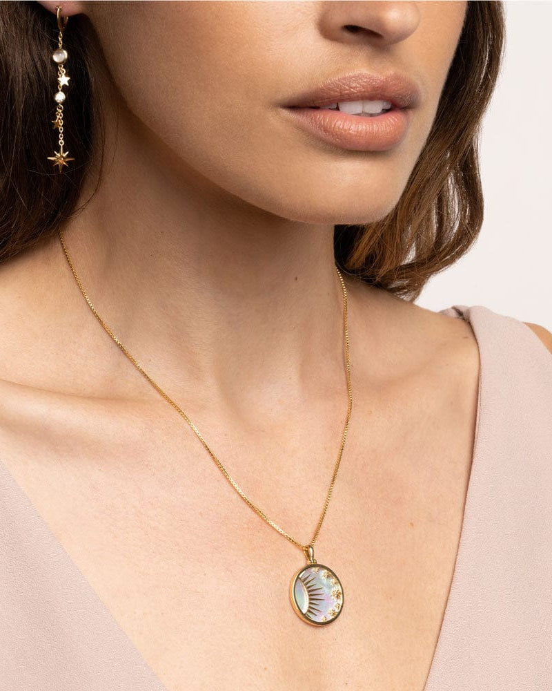 Awe Inspired Pendants Celestial Mother of Pearl Amulet