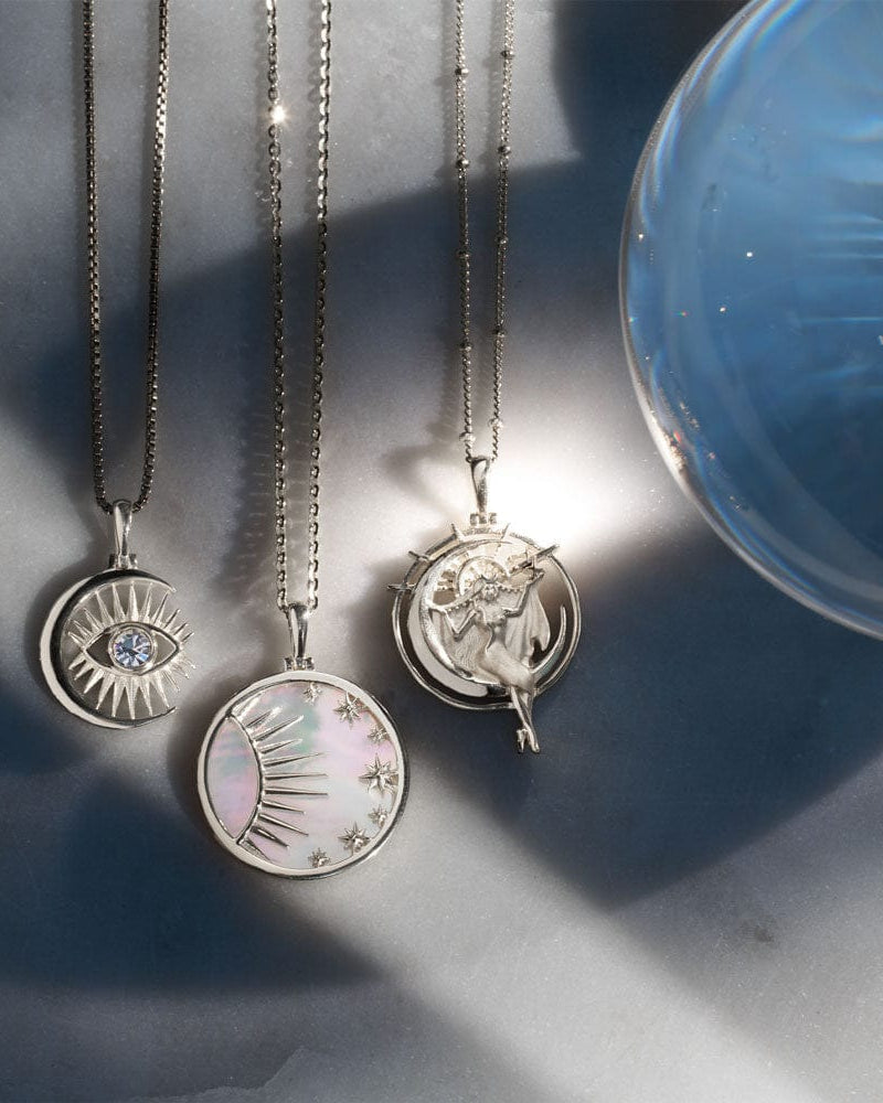 Awe Inspired Pendants Celestial Mother of Pearl Amulet