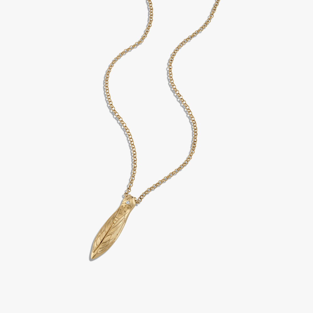 Cicada Pendant Necklace - Ancient Bronze Insect Jewelry, Simple Everyday Necklace