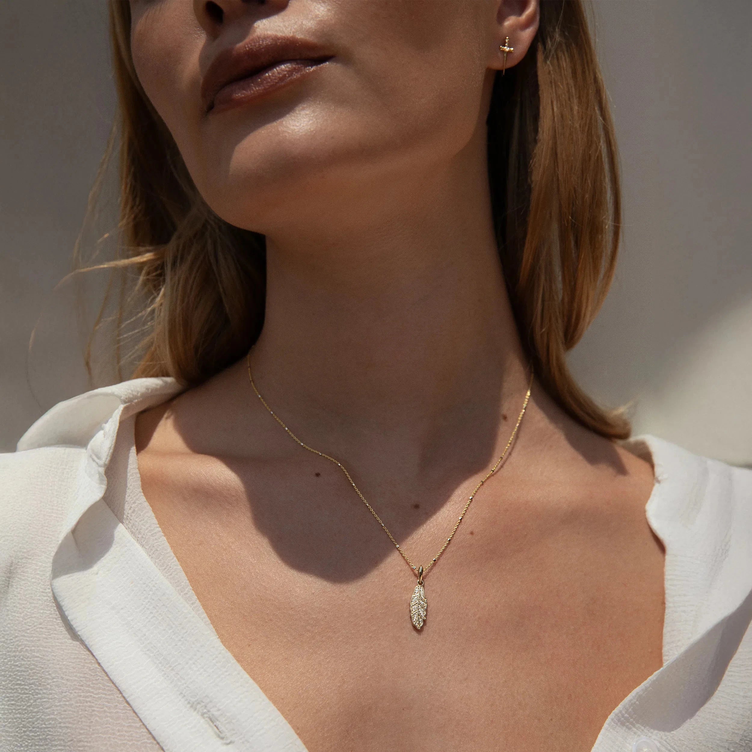 Awe Inspired Pendants Diamond Feather Amulet