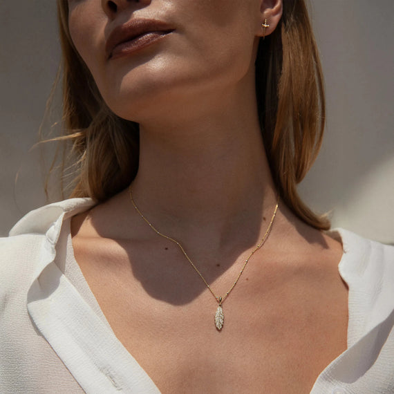 Awe Inspired Pendants Diamond Feather Amulet