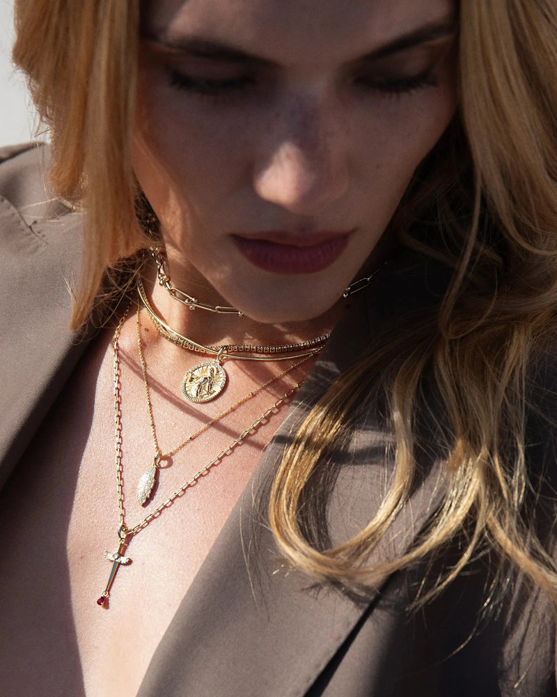 Awe Inspired Pendants Diamond Feather Amulet