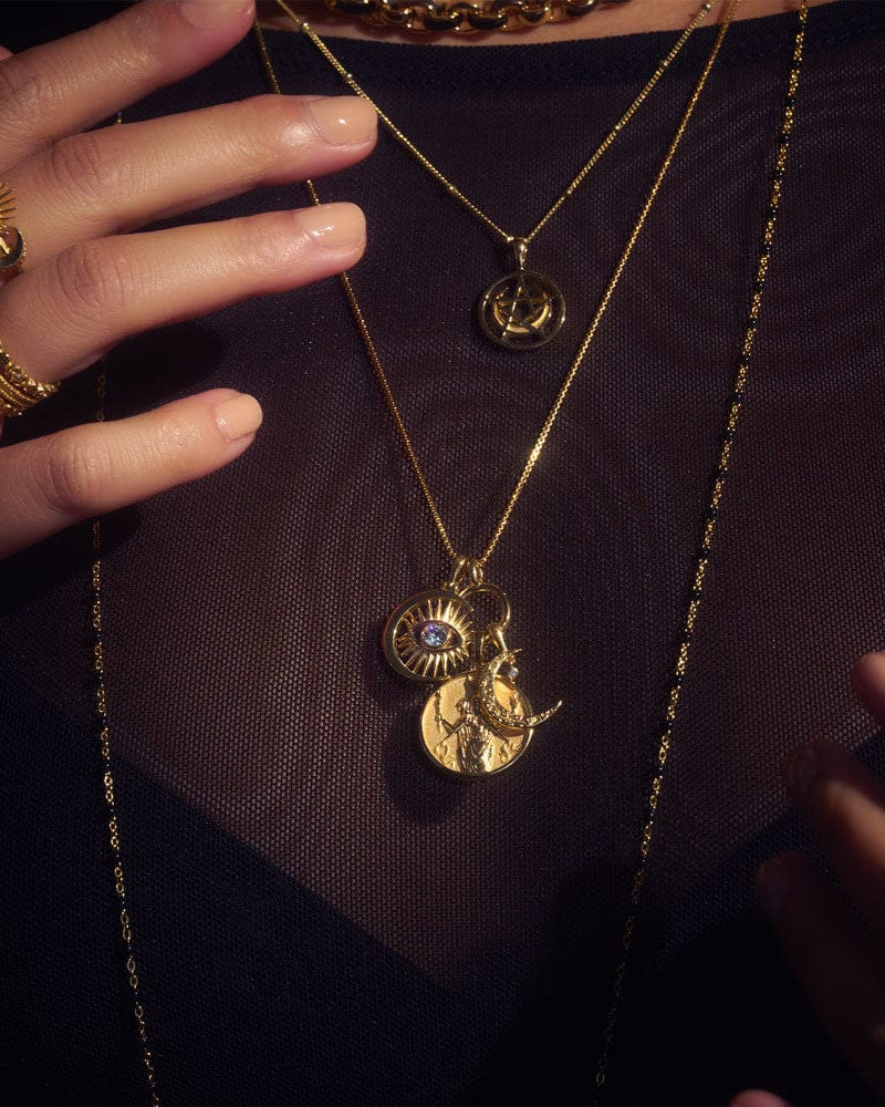 Awe Inspired Pendants Diamond Moon Amulet