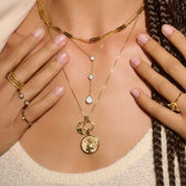 Awe Inspired Pendants Diamond Moon Wave Amulet