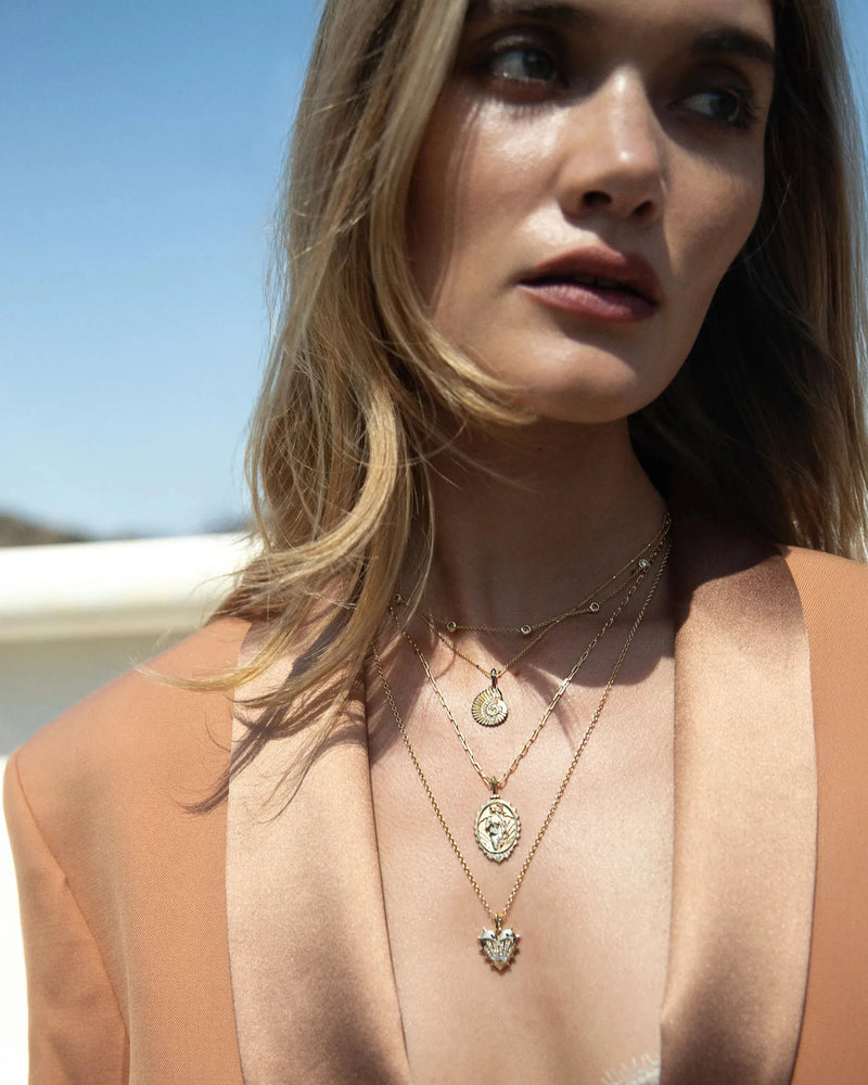 Awe Inspired Pendants Diamond Spiked Heart Amulet