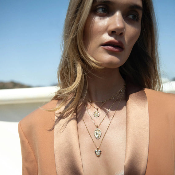 Awe Inspired Pendants Diamond Spiked Heart Amulet