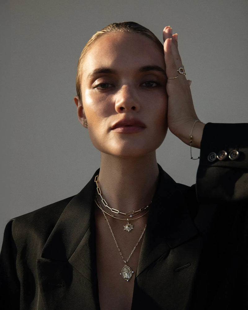 Awe Inspired Pendants Diamond Triple Moon Amulet