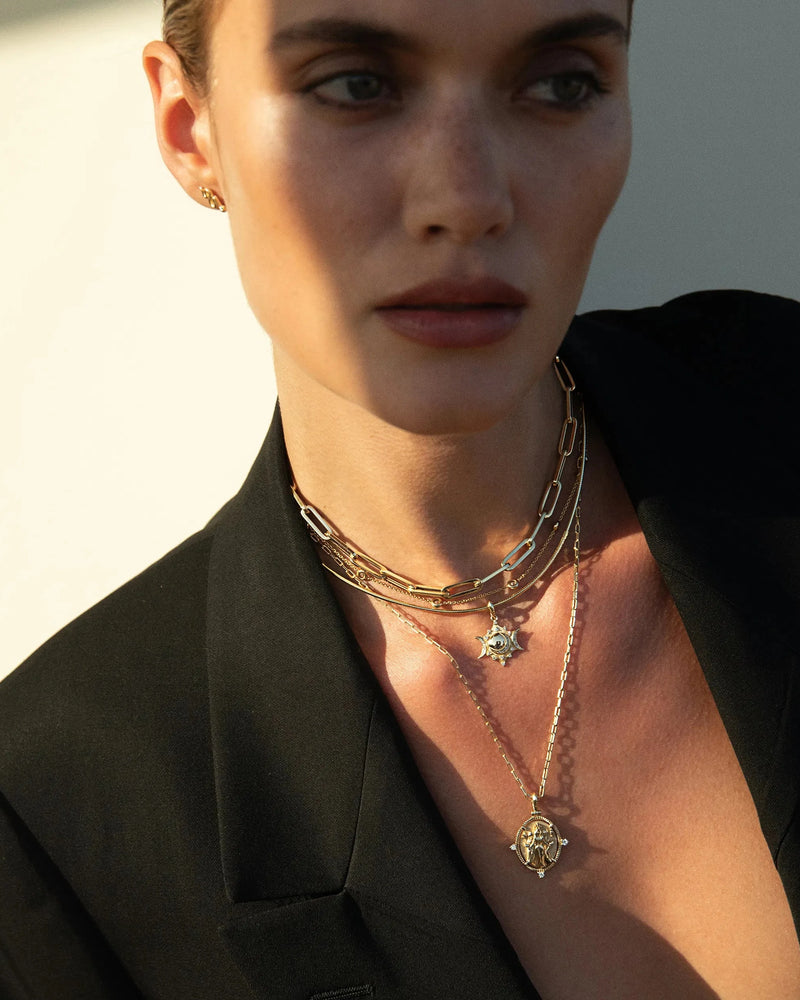 Awe Inspired Pendants Diamond Triple Moon Amulet