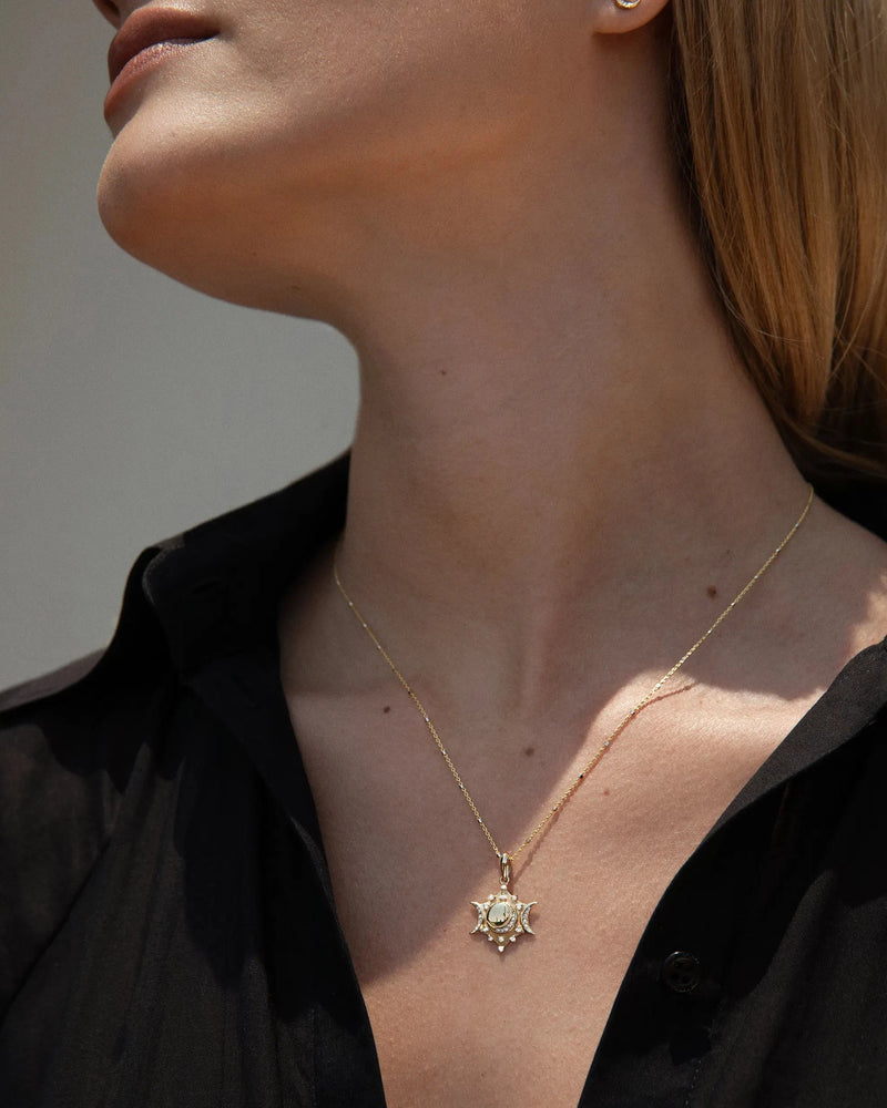 Awe Inspired Pendants Diamond Triple Moon Amulet