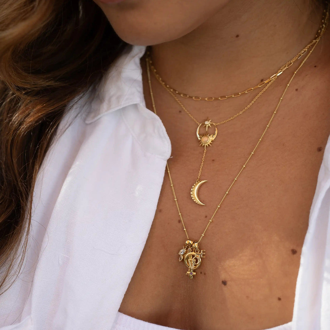 Awe Inspired Pendants Double Marquise White Topaz Amulet