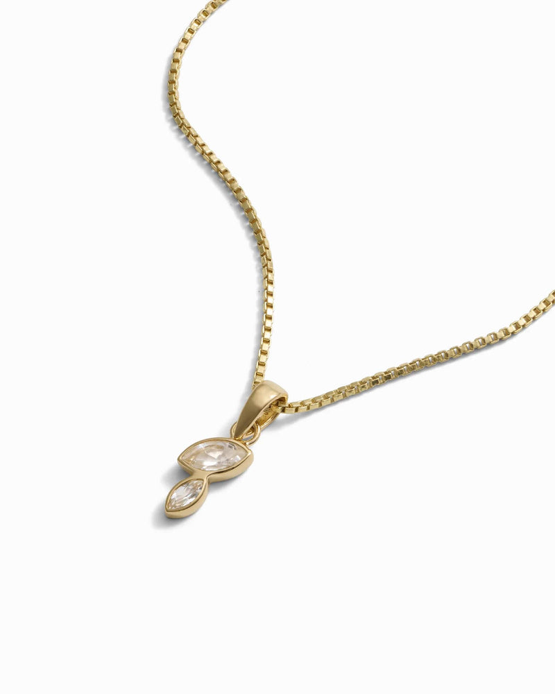 Awe Inspired Pendants Double Marquise White Topaz Amulet