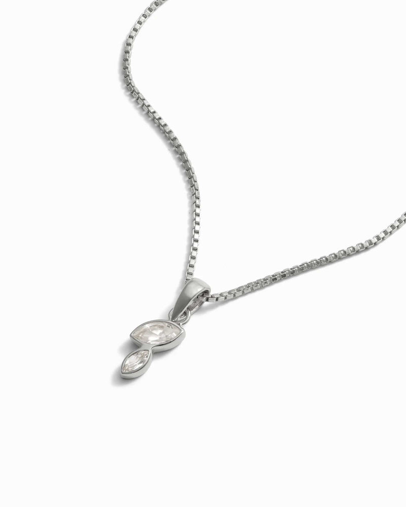 Awe Inspired Pendants Double Marquise White Topaz Amulet