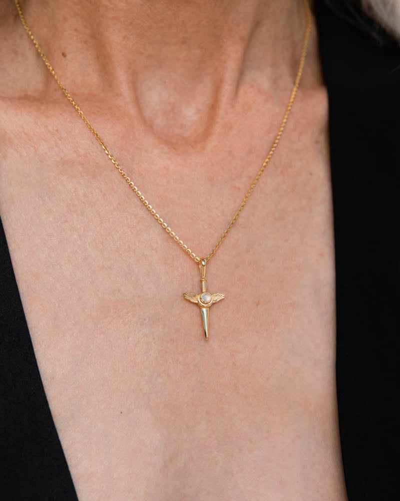 Awe Inspired Pendants Flying Dagger Amulet