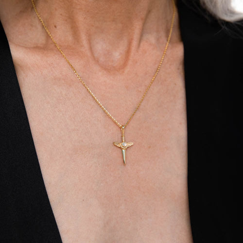 Awe Inspired Pendants Flying Dagger Amulet