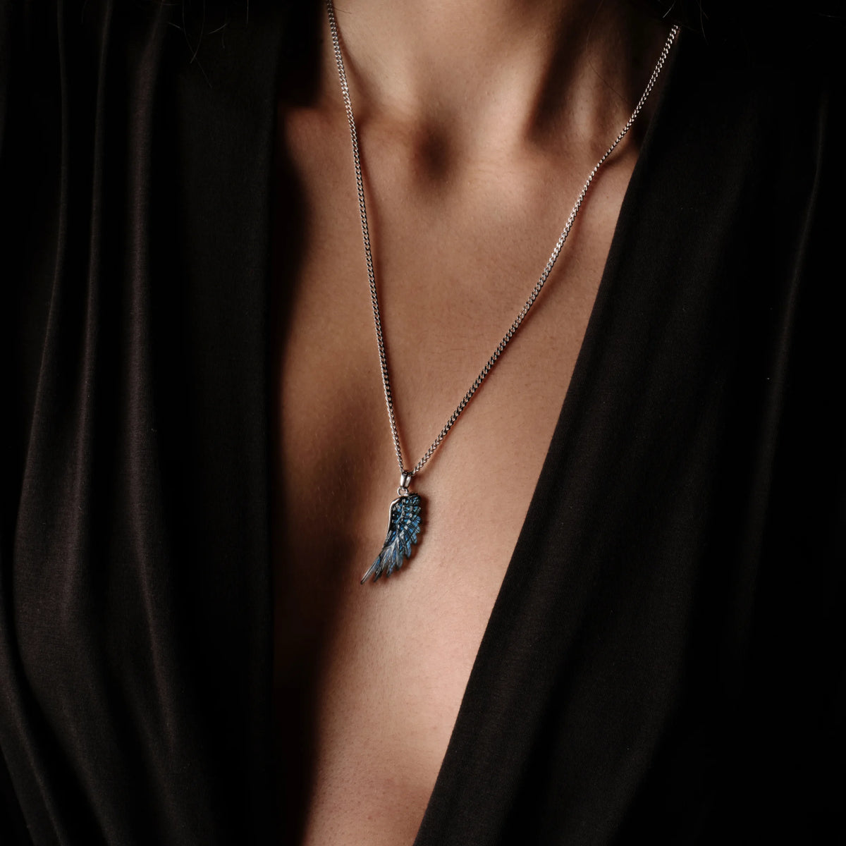 Awe Inspired Pendants Gemstone Angel Wing Amulet