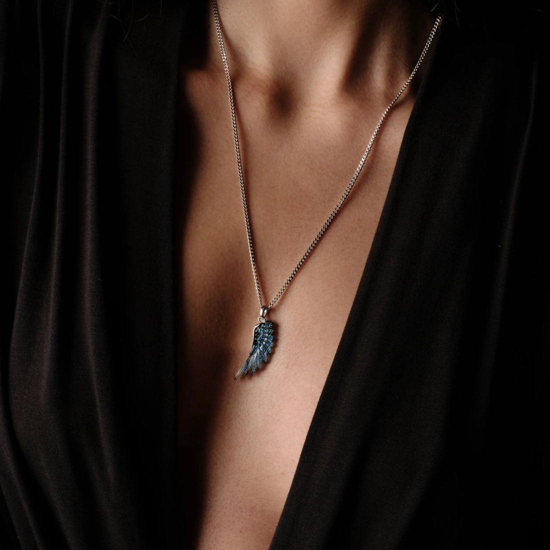 Awe Inspired Pendants Gemstone Angel Wing Amulet