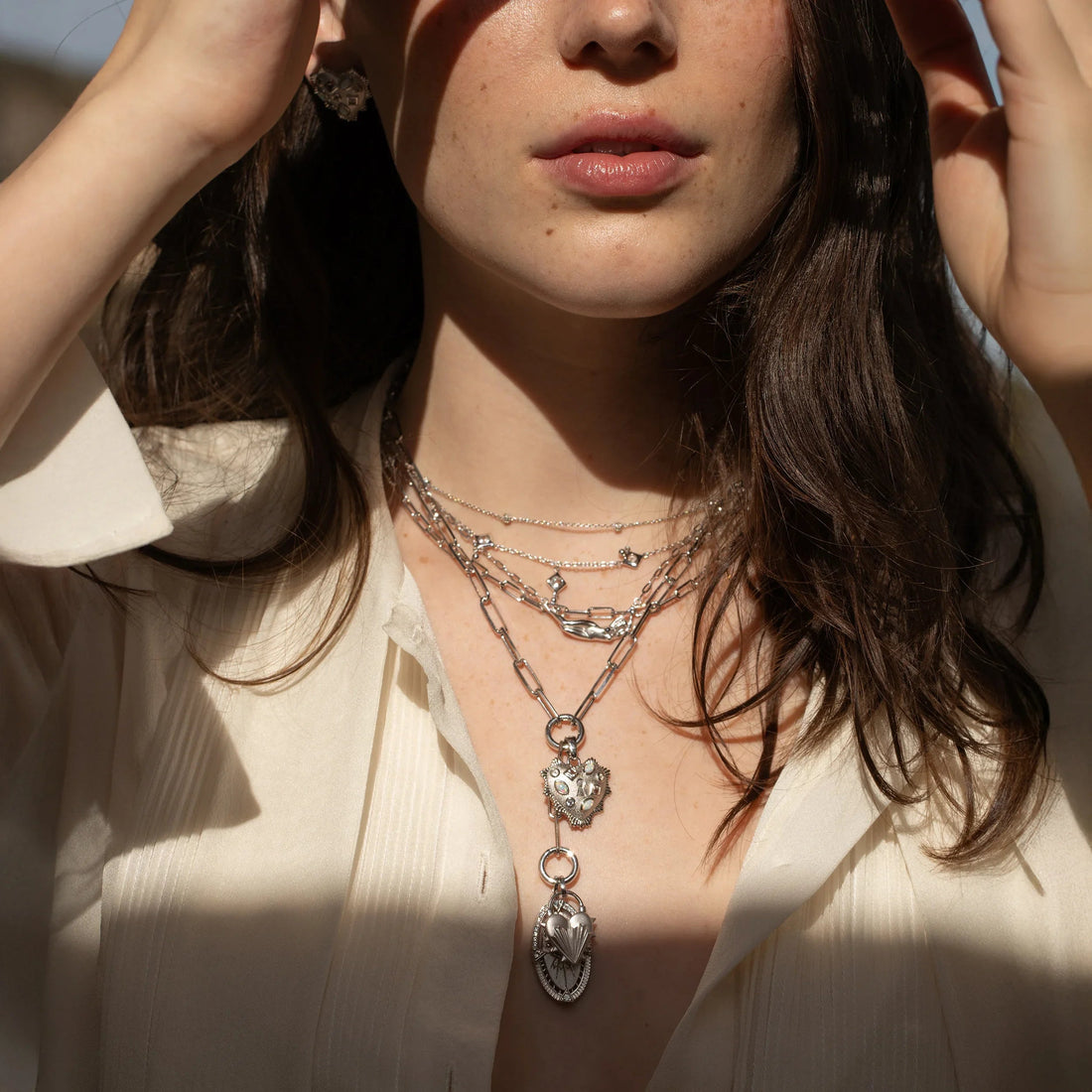 Awe Inspired Pendants Gemstone Locked Heart Pendant