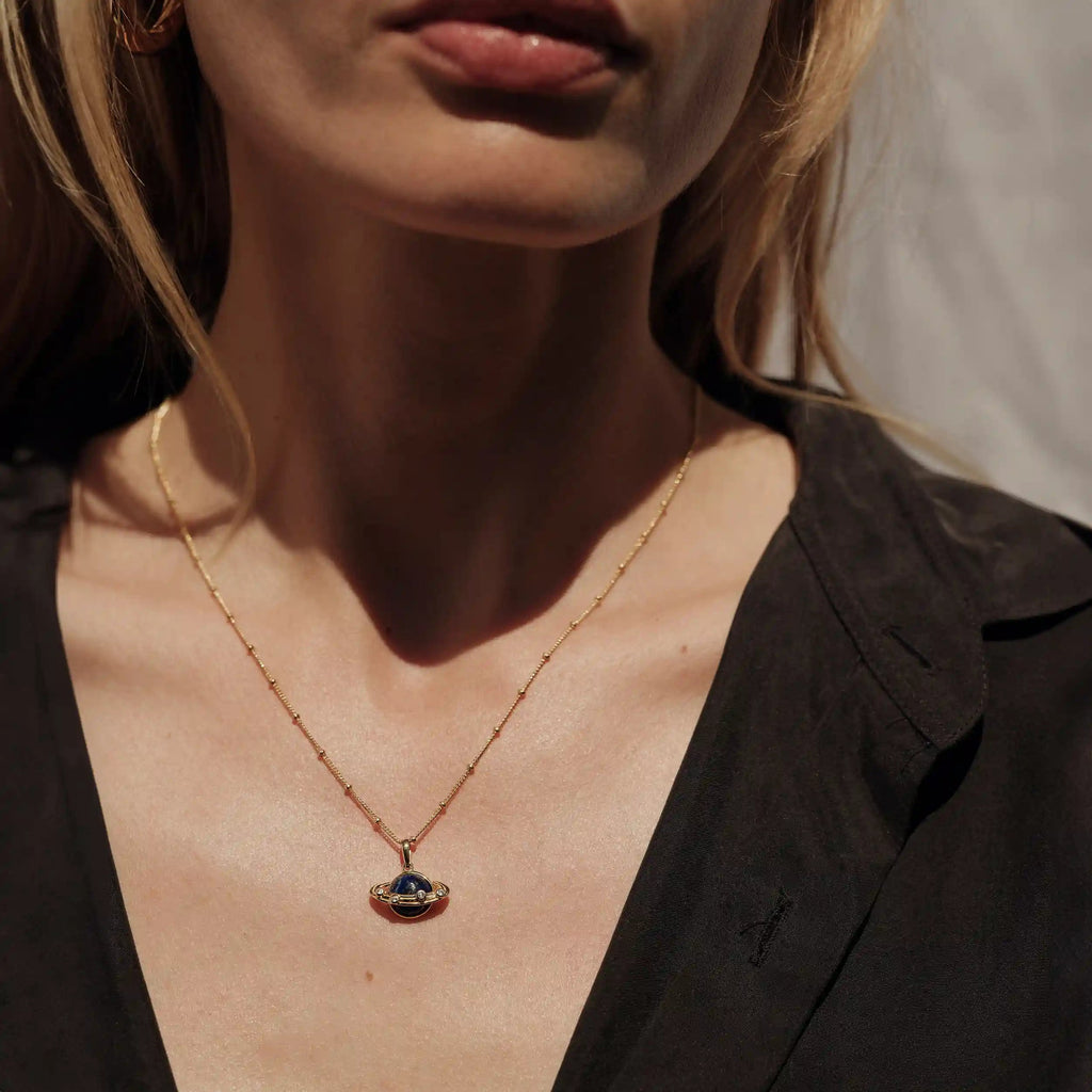 Awe Inspired  Necklaces Lapis Saturn Necklace