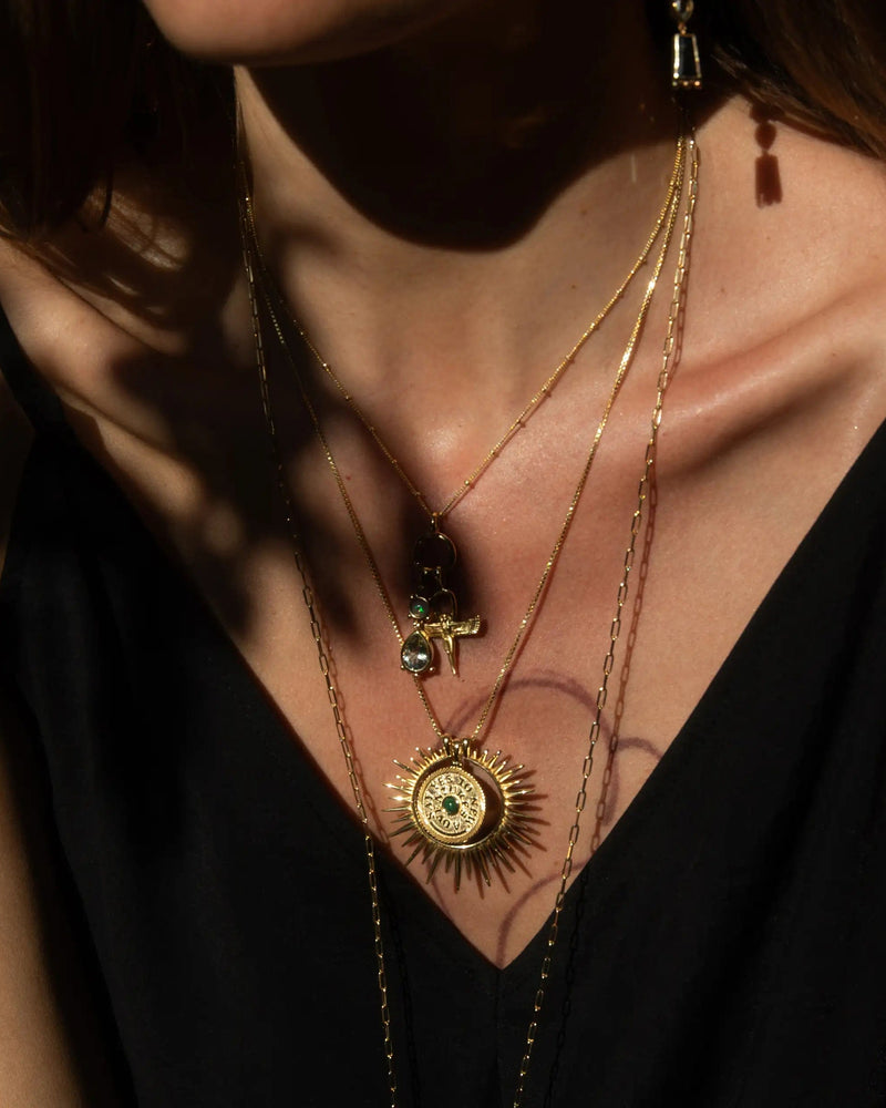 Awe Inspired Pendants Large / 14K Yellow Gold Vermeil Gemstone Talisman Amulet