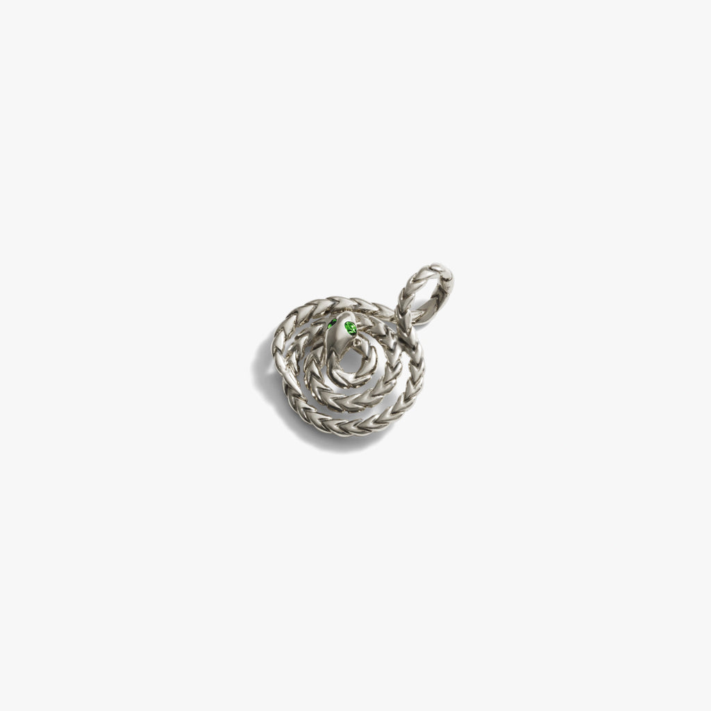 Awe Inspired Pendants Mini Emerald Spiral Snake Coin