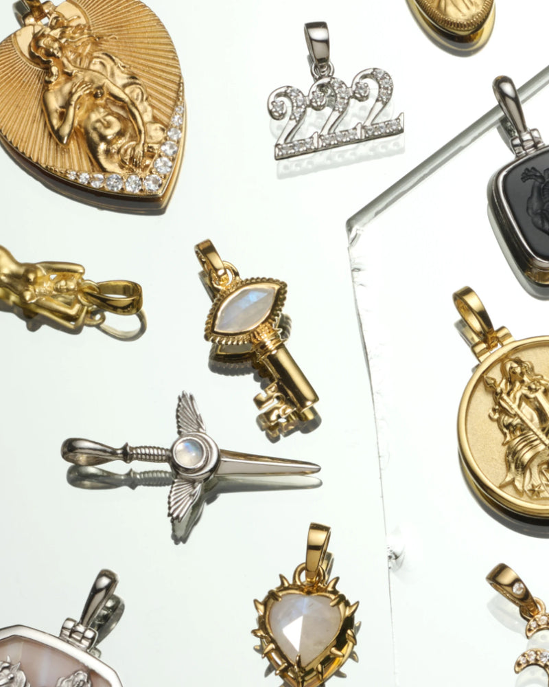 Awe Inspired Pendants Mini Moonstone Key Amulet