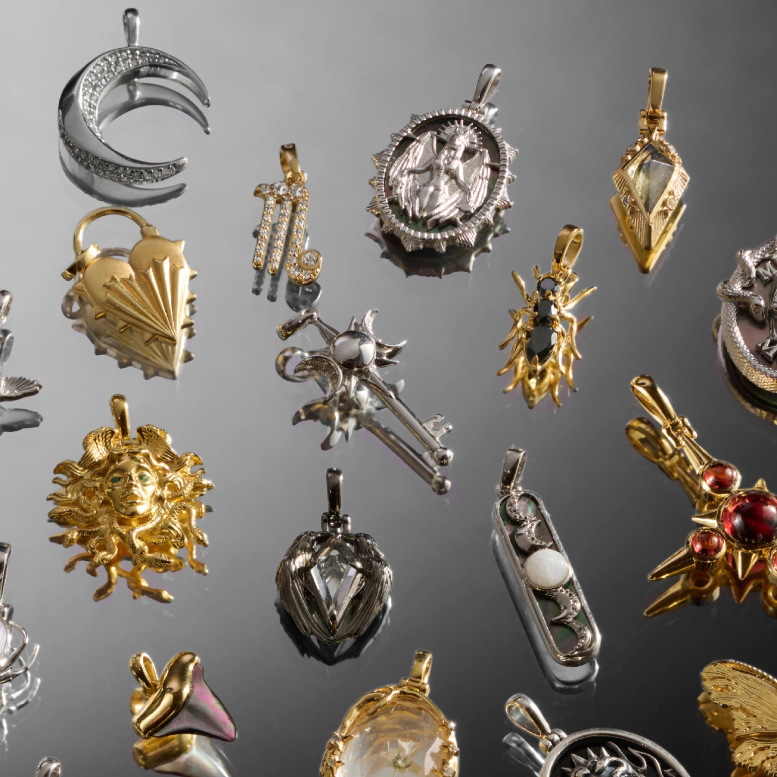 Awe Inspired Pendants Mini Triple Moon Key Amulet