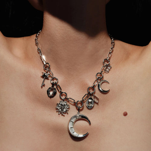 Awe Inspired Pendants Mini Triple Moon Key Amulet