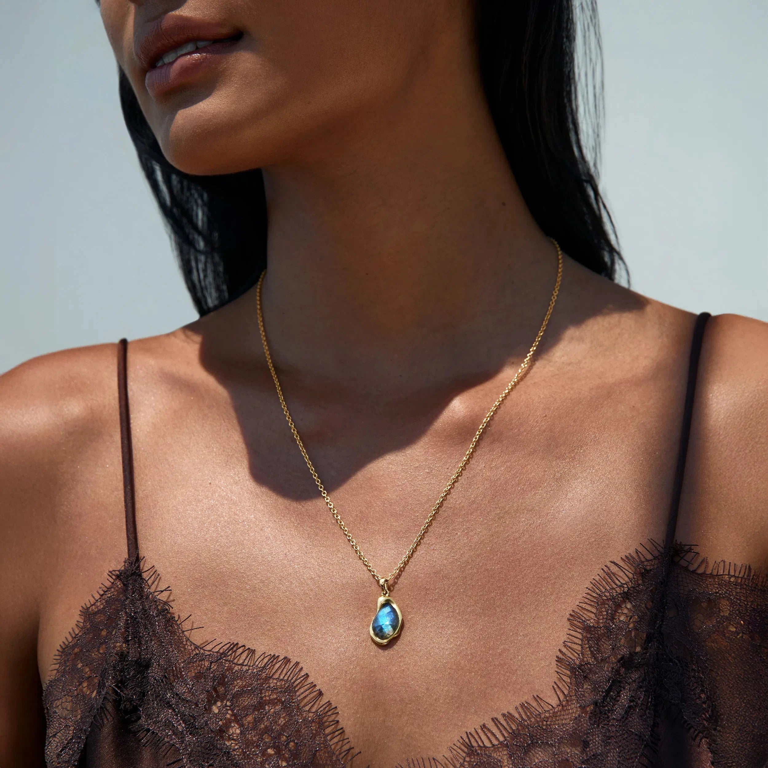 Awe Inspired Pendants Molten Gemstone Teardrop Pendant