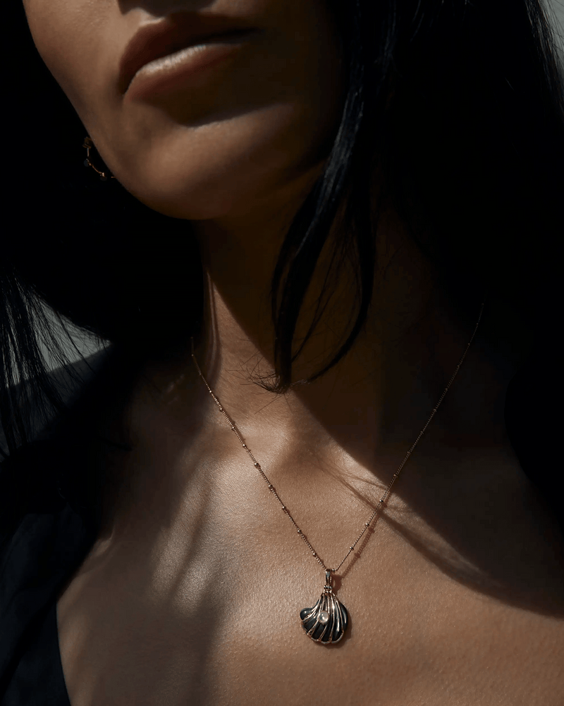 Awe Inspired Pendants Moonstone Black Mother of Pearl Carved Shell Amulet