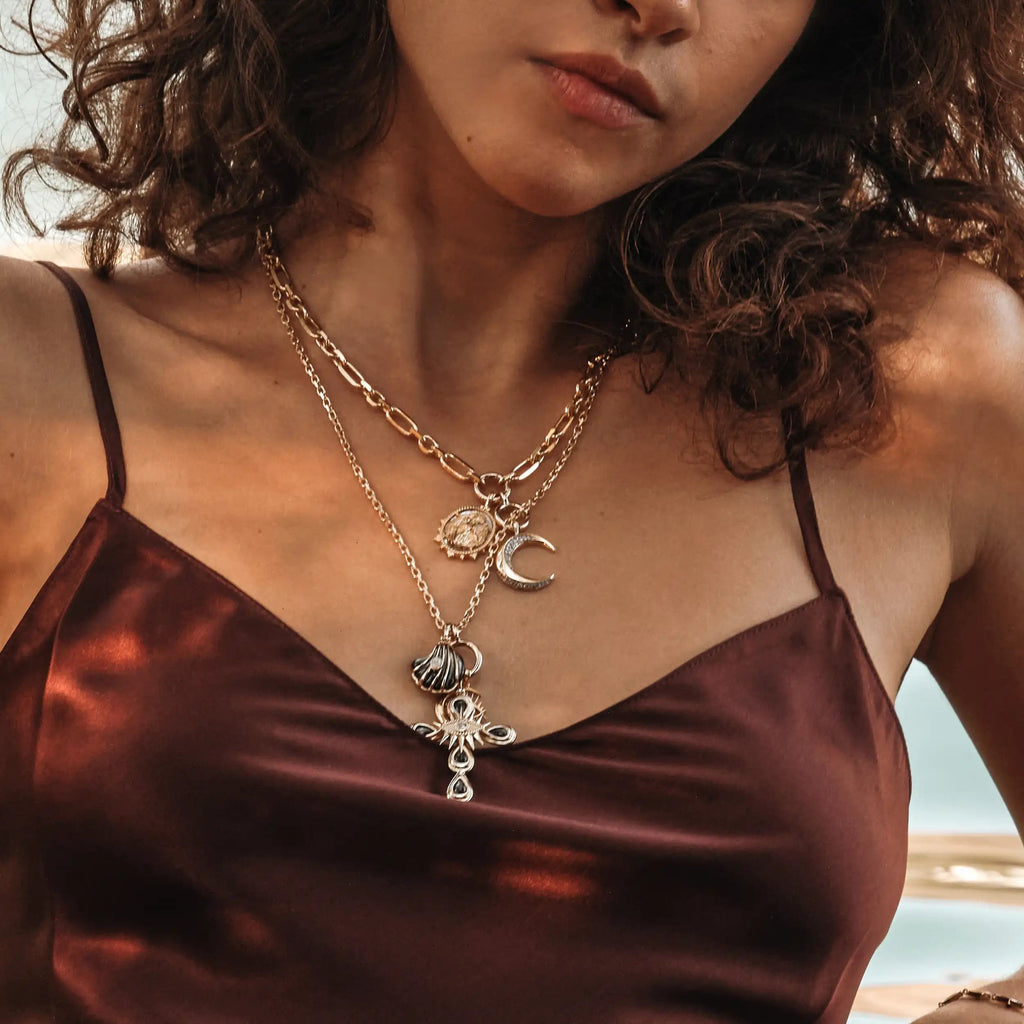 Awe Inspired  Necklaces Statement Third Eye Cross Necklace