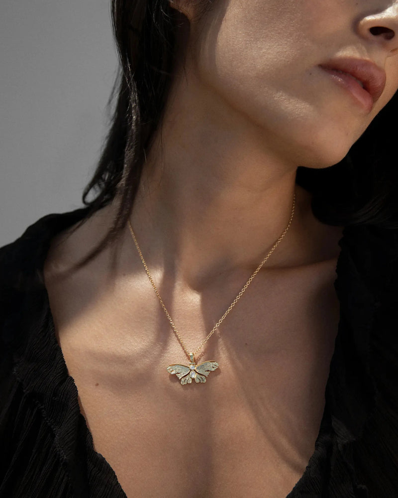 Awe Inspired Pendants Moonstone Moth Pendant
