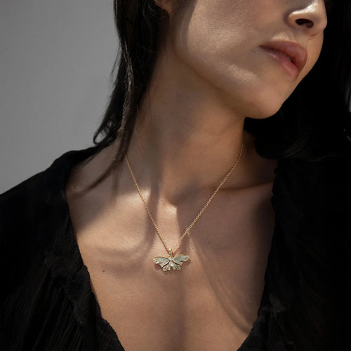 Awe Inspired Pendants Moonstone Moth Pendant