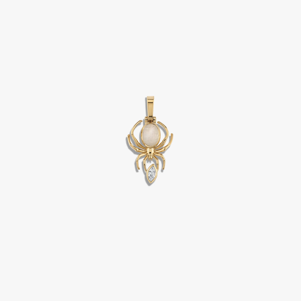 Awe Inspired Pendants Moonstone Spider Amulet