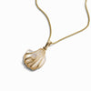 Awe Inspired Pendants Mother of Pearl / 14K Yellow Gold Vermeil Opal Mother of Pearl Carved Shell Amulet