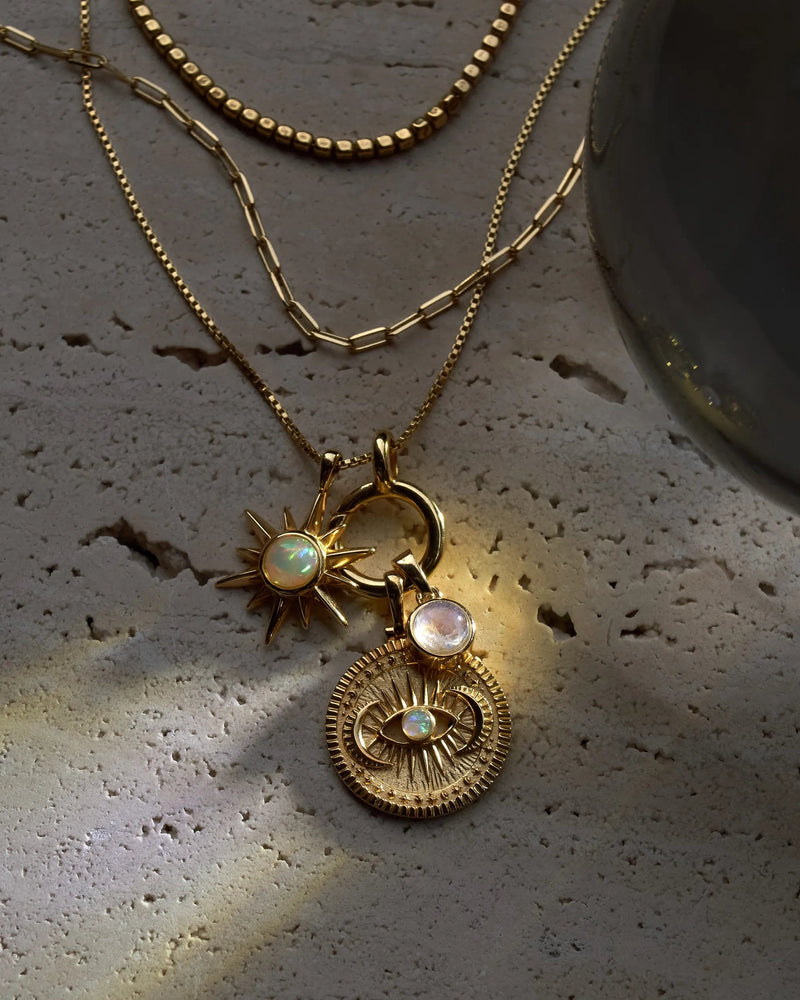 Awe Inspired Pendants Opal Sun Amulet