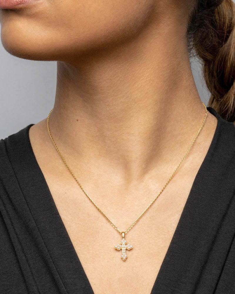 Awe Inspired Pendants Pearl Cross Amulet