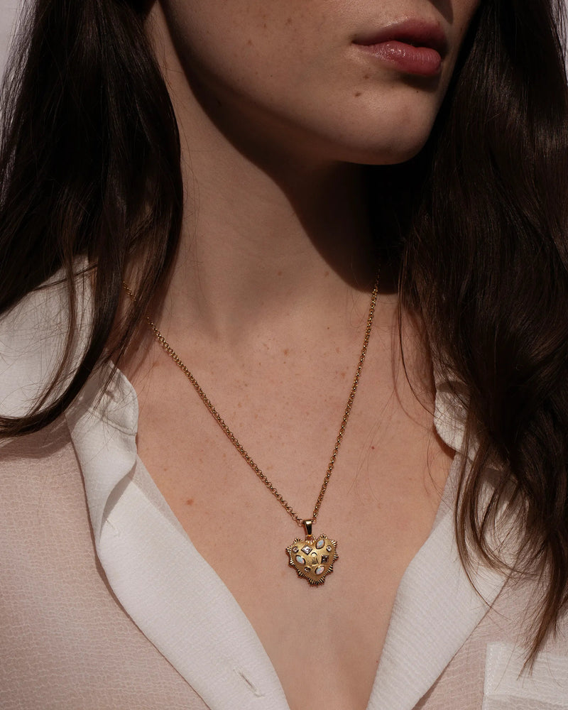 Awe Inspired Pendants Puffed Spike Heart Pendant