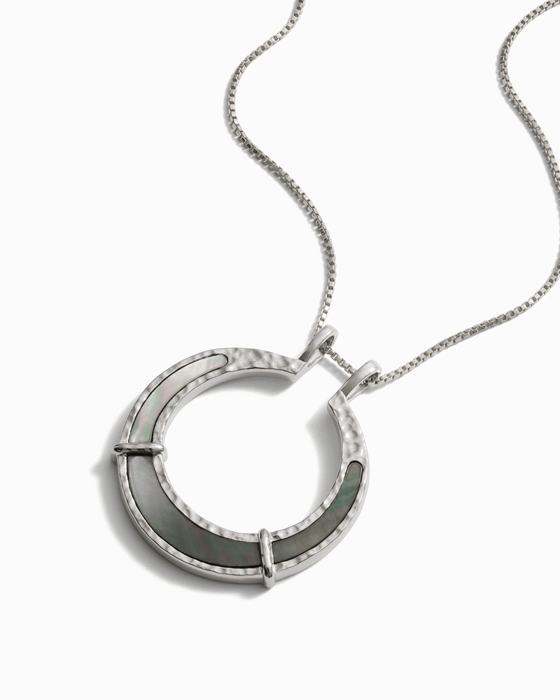 Awe Inspired Pendants Sterling Silver Black Mother of Pearl Goddess Halo