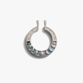 Awe Inspired Pendants Sterling Silver Black Mother of Pearl Moon Phase Halo
