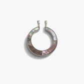 Awe Inspired Pendants Sterling Silver Black Mother of Pearl Moon Phase Halo