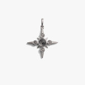 Awe Inspired Pendants Sterling Silver / Black Rutilated Quartz Maltese Cross Pendant