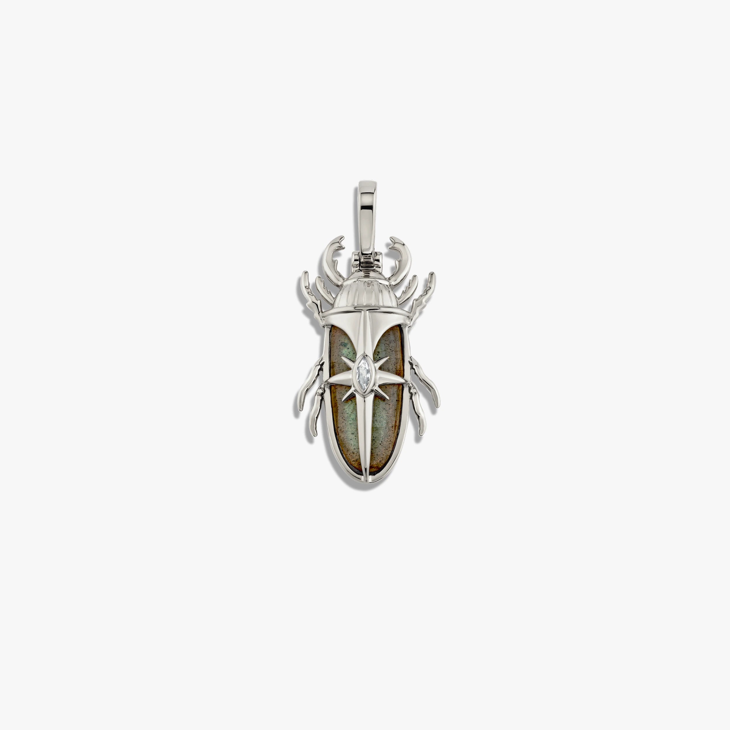Awe Inspired Pendants Sterling Silver Labradorite Beetle Pendant