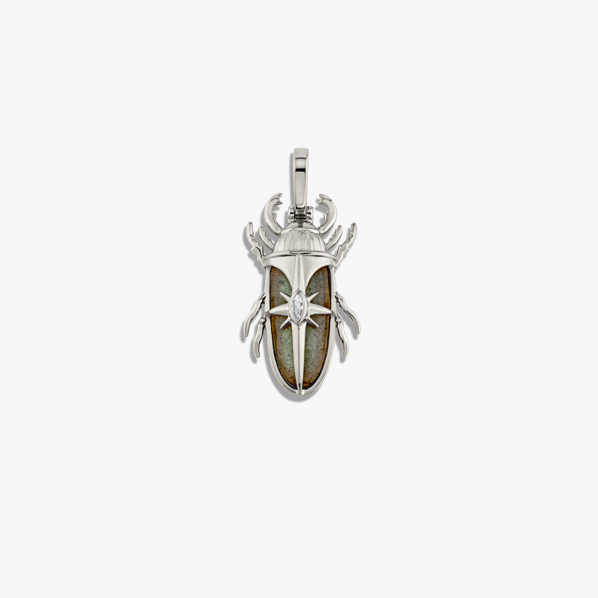 Awe Inspired Pendants Sterling Silver Labradorite Beetle Pendant