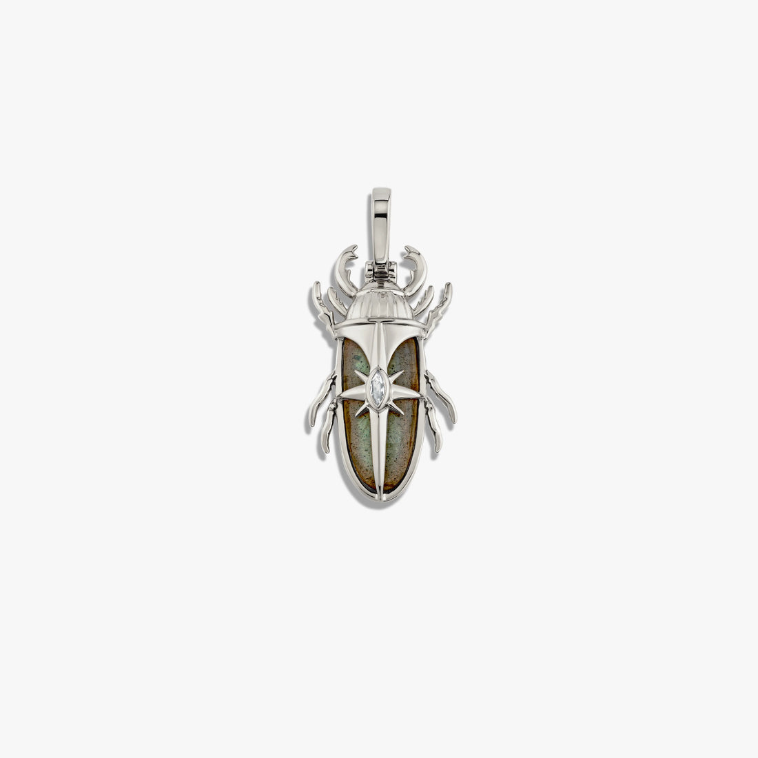 Awe Inspired Pendants Sterling Silver Labradorite Beetle Pendant