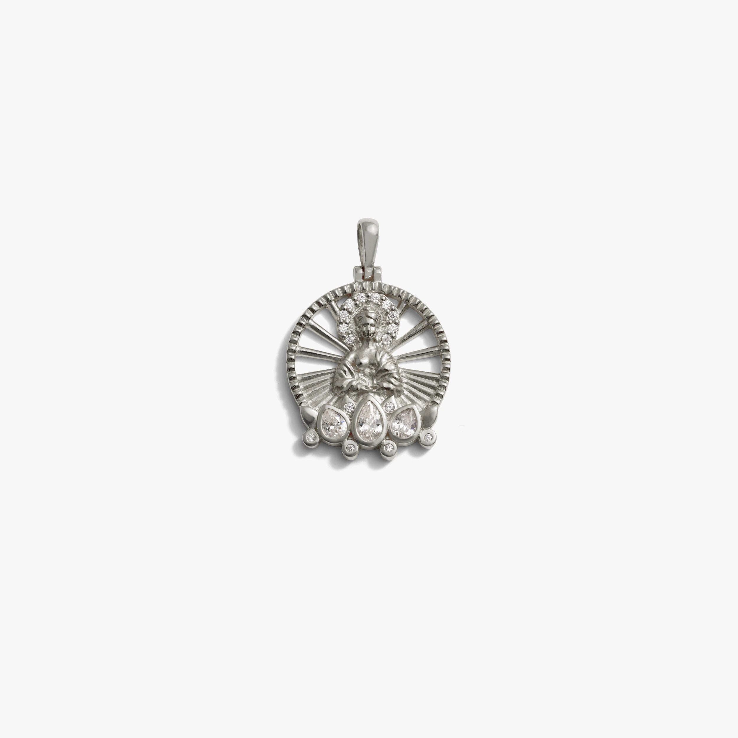 Awe Inspired Pendants Sterling Silver Lady Buddha Pendant