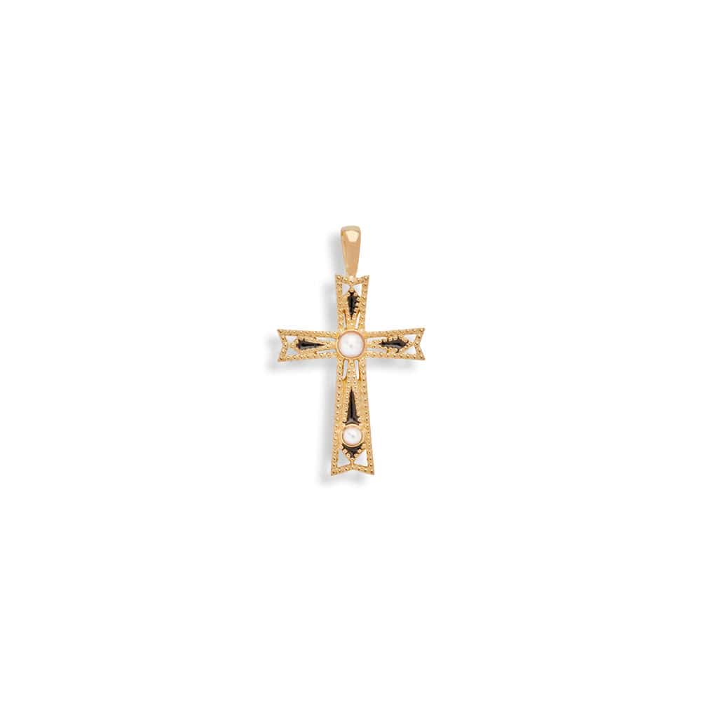 Awe Inspired Pendants Sterling Silver / Large Enamel Cross Amulet