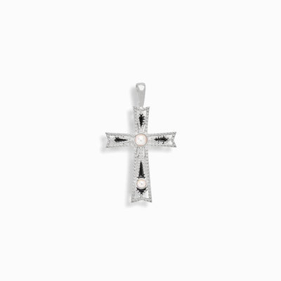 Awe Inspired Pendants Sterling Silver / Large Enamel Cross Amulet