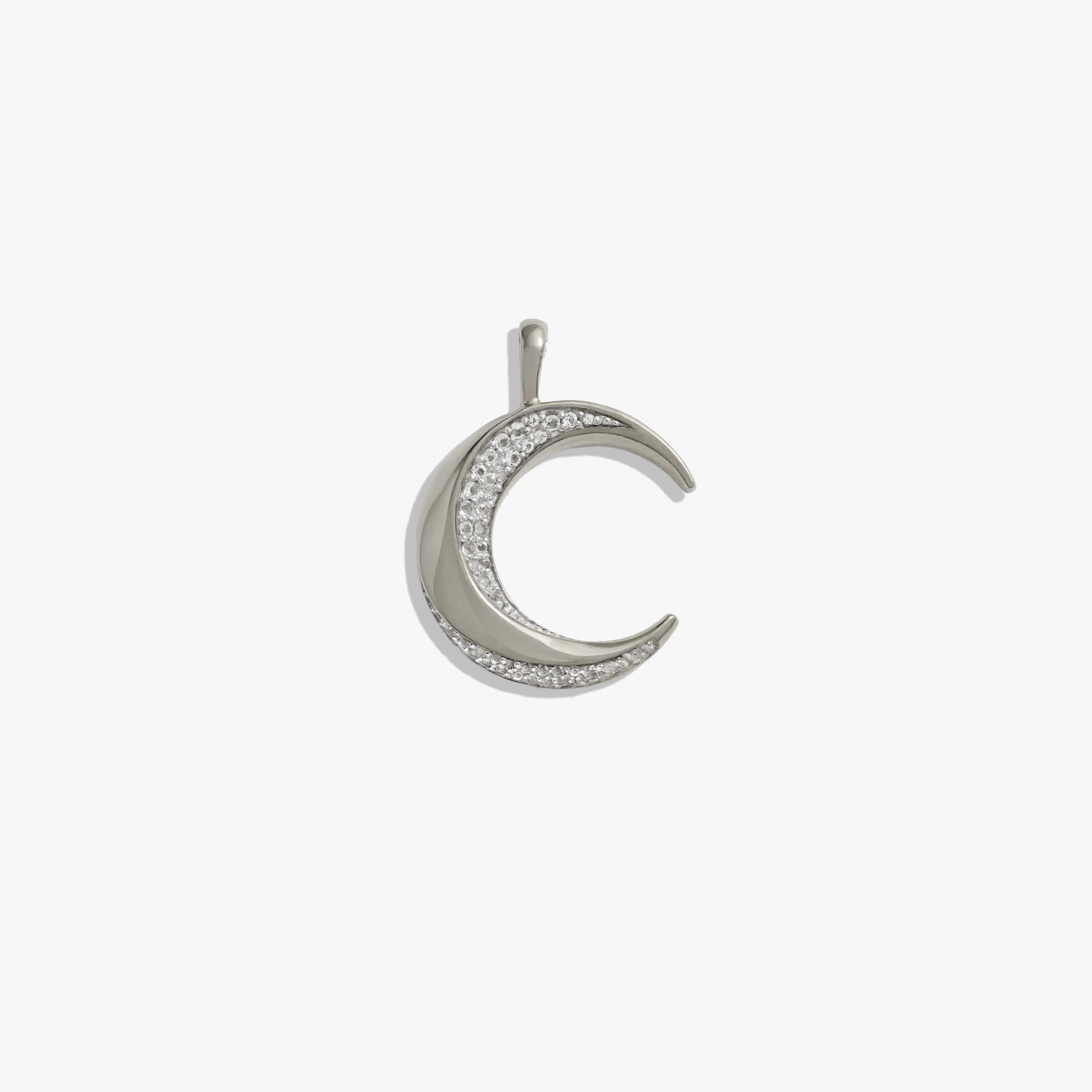 Awe Inspired Pendants Sterling Silver / Large Twisted Moon Amulet
